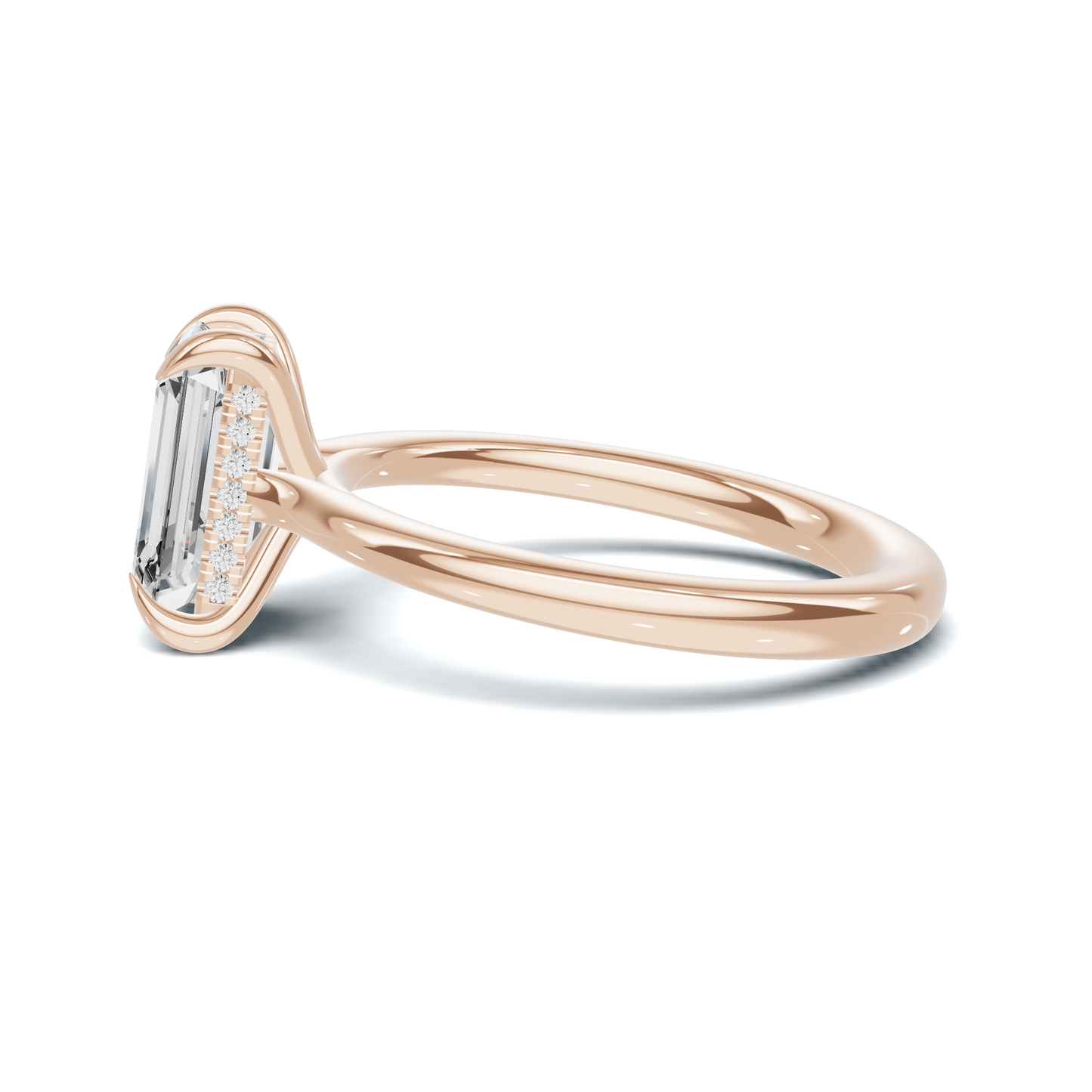 Hidden Halo Solitaire Ring