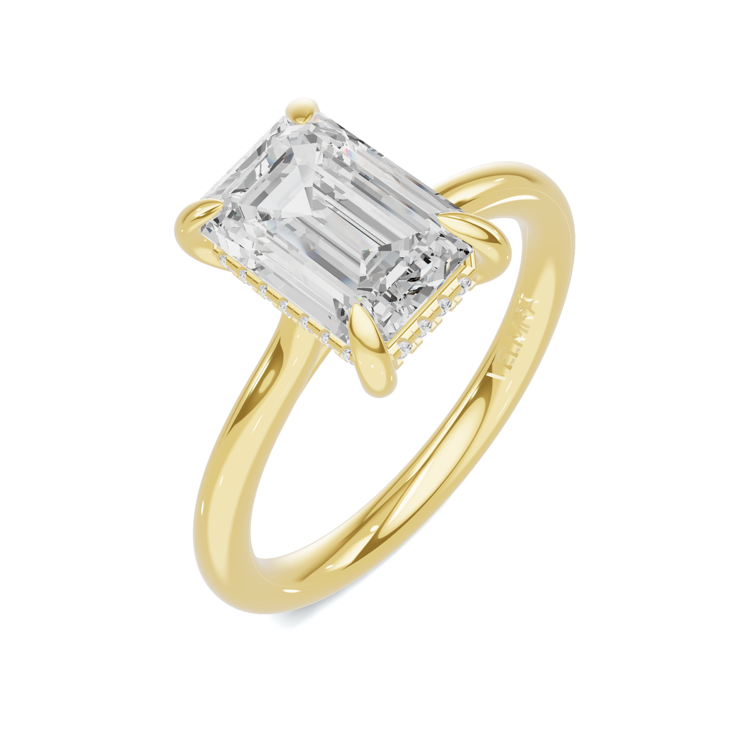Hidden Halo Solitaire Ring