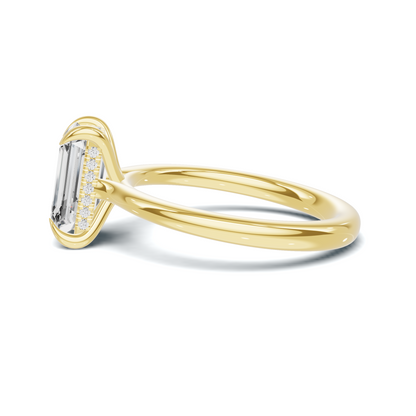 Hidden Halo Solitaire Ring