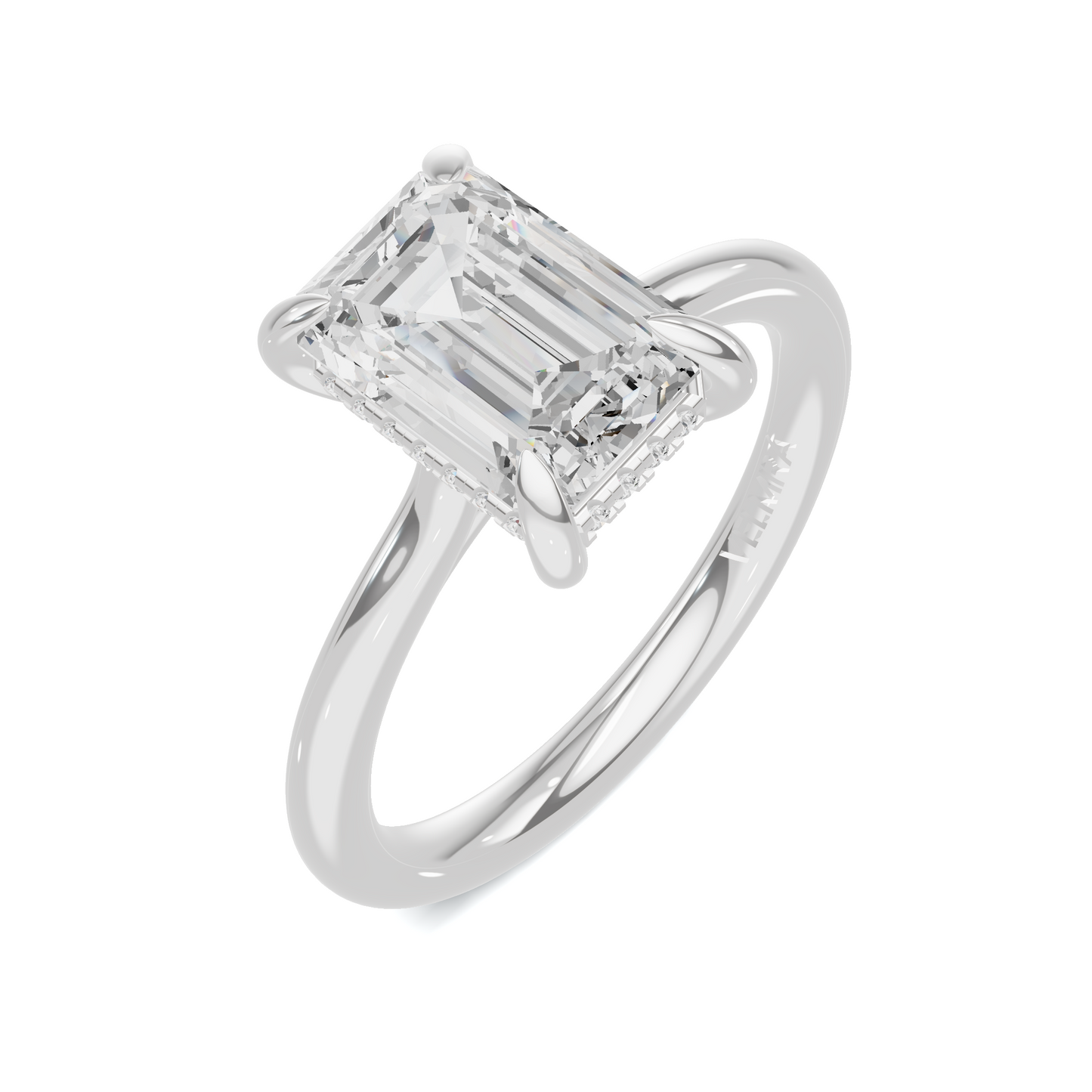 Hidden Halo Solitaire Ring