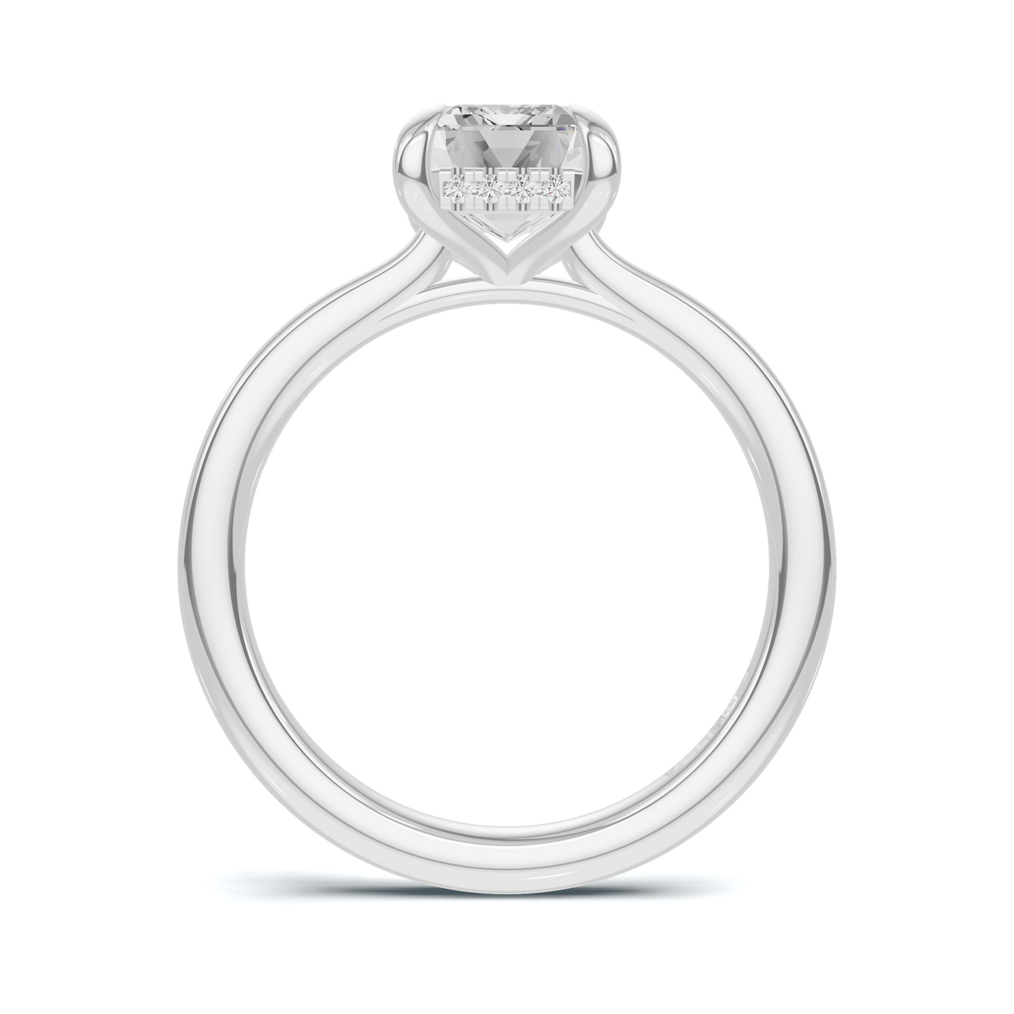 Hidden Halo Solitaire Ring
