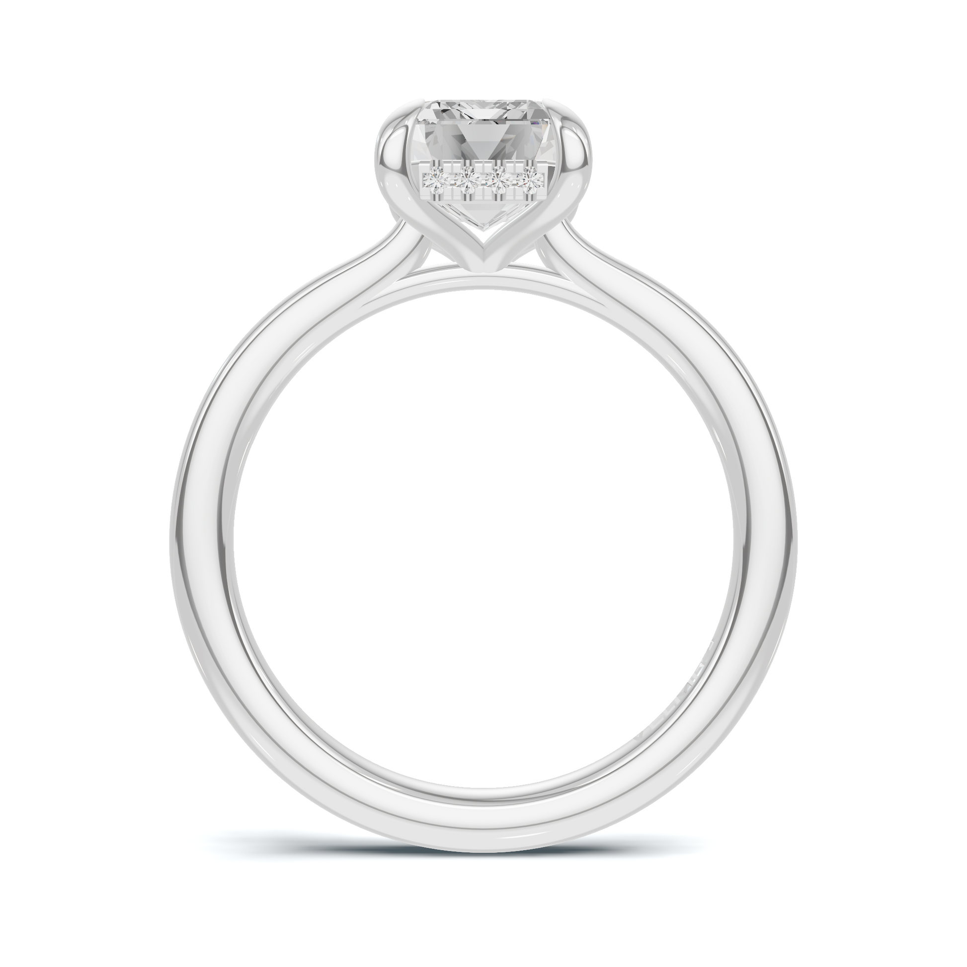 Hidden Halo Solitaire Ring