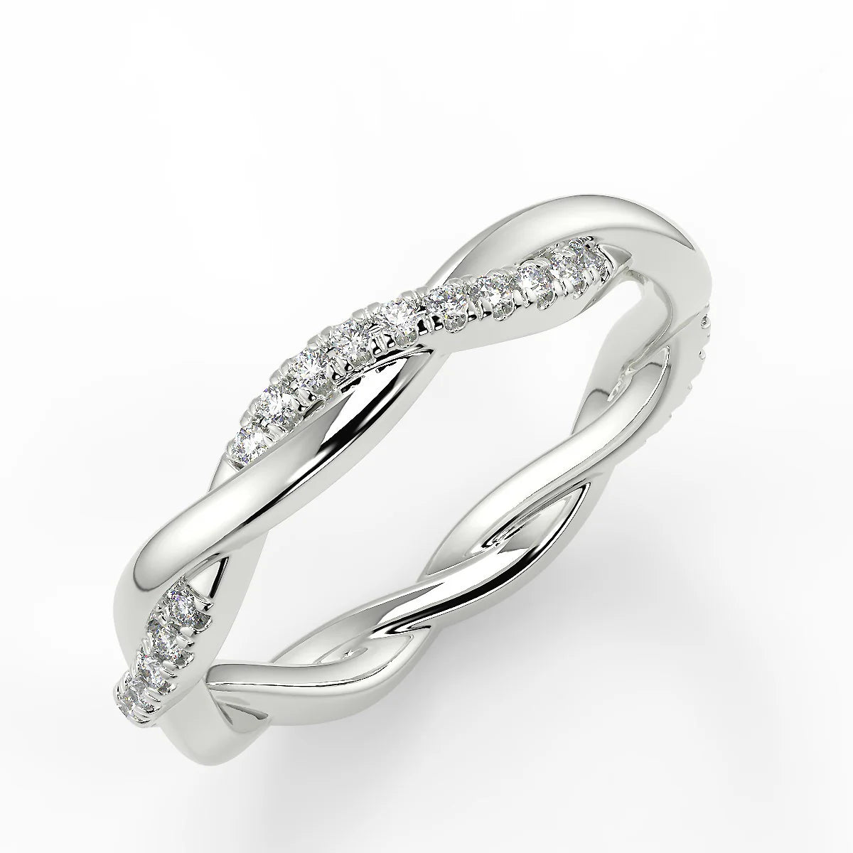 10k Gold Lab Diamond Spiral Semi-Halo Ring