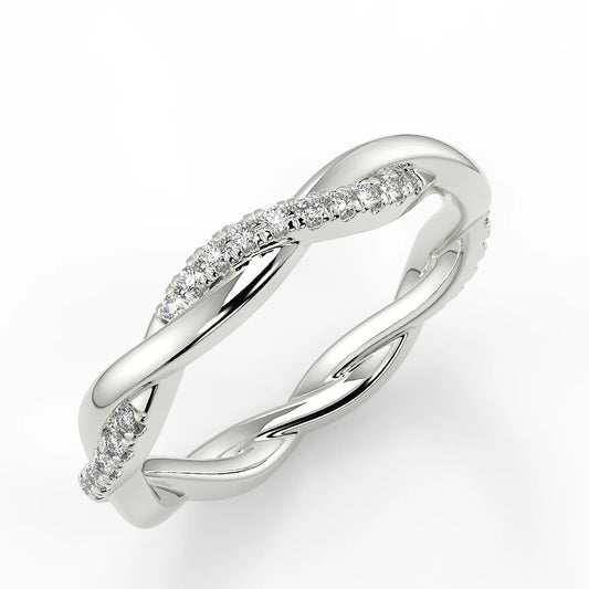 10k Gold Lab Diamond Spiral Semi-Halo Ring