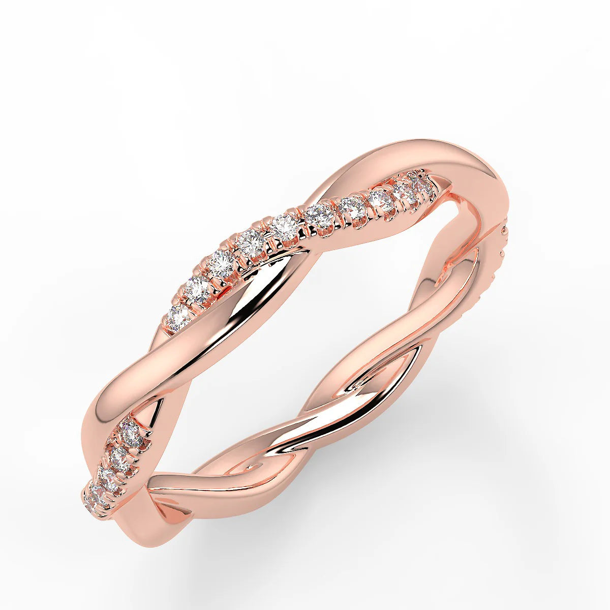 10k Gold Lab Diamond Spiral Semi-Halo Ring