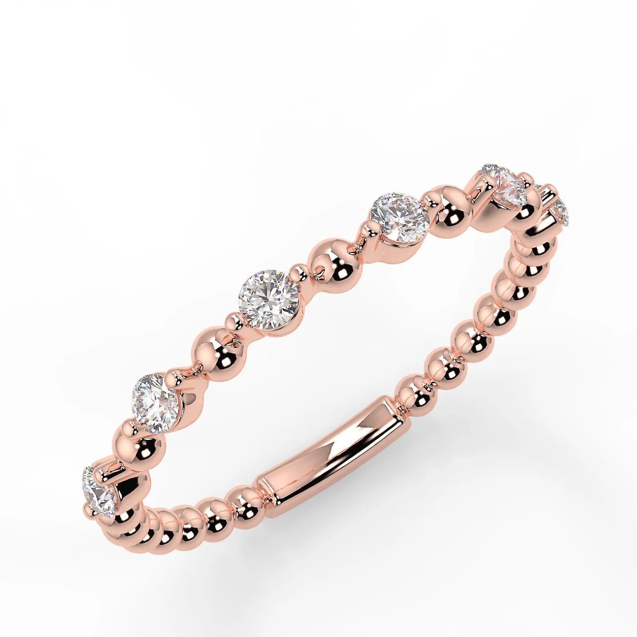 10k Gold Lab Diamond Spiral Bubble Ring