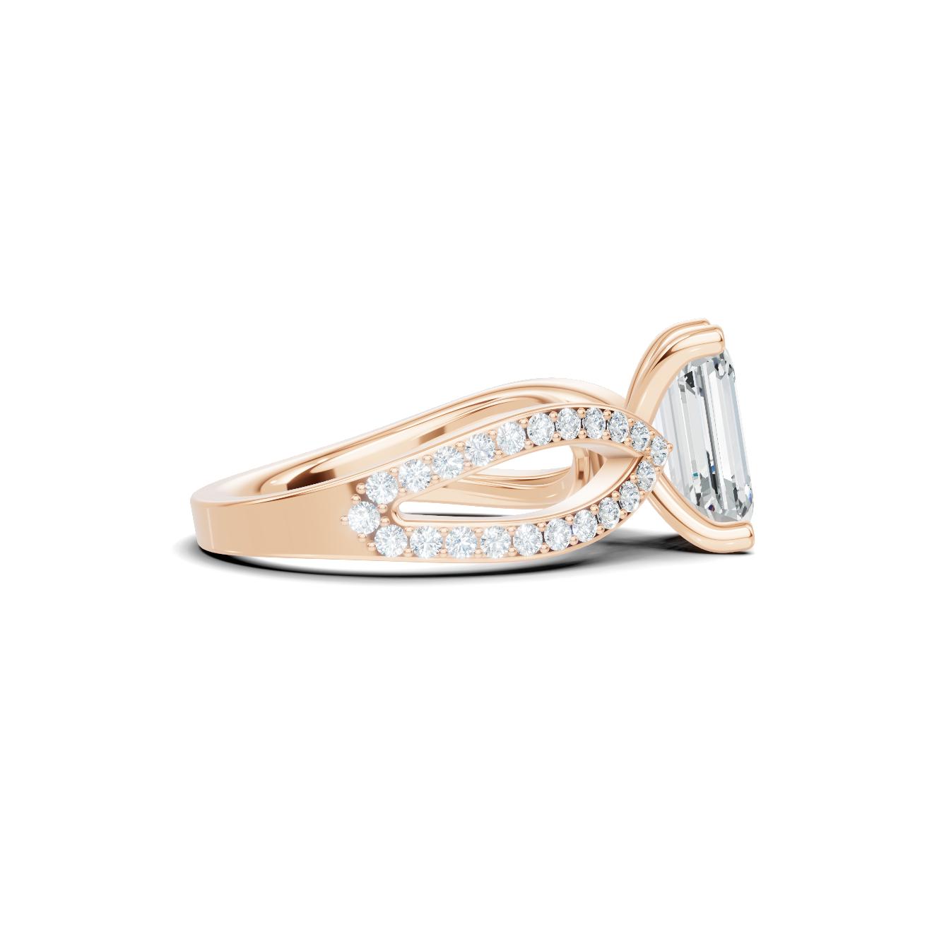 Infinity Twist Accented Ring
