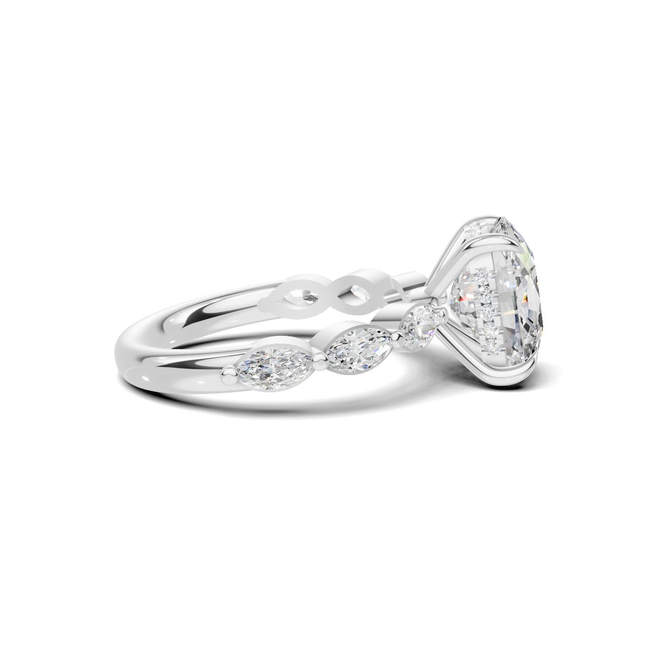 Luxe Elegant Marquise Accented Ring