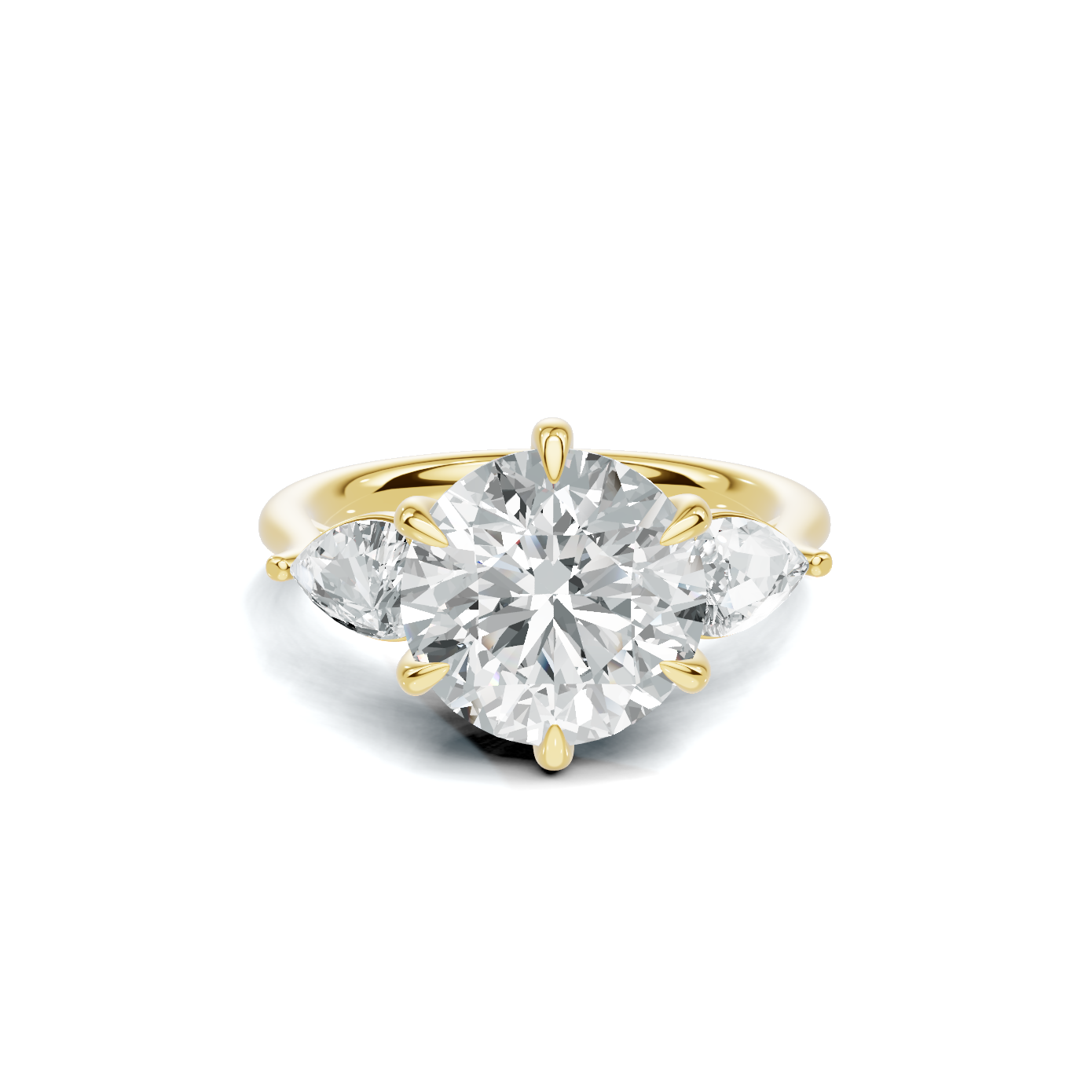 Luxe Elegant Three Stone Ring