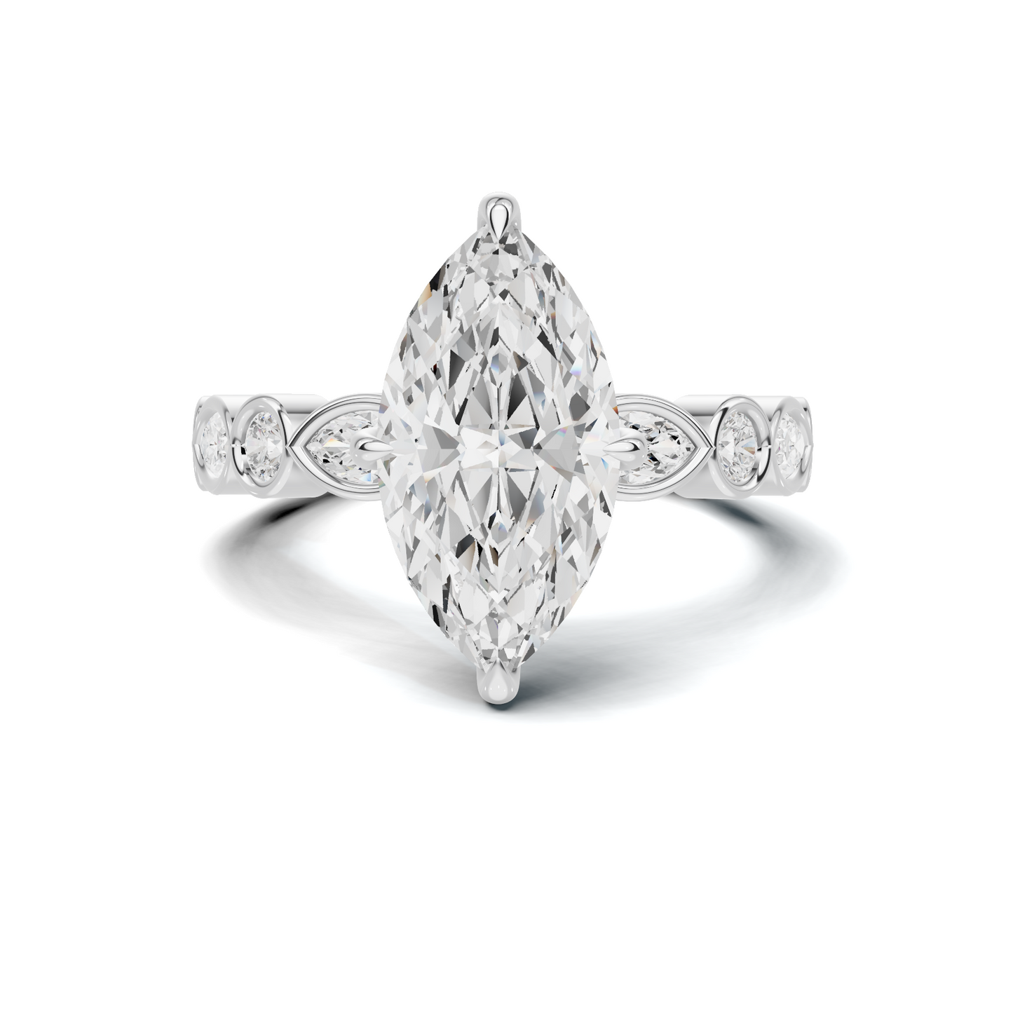 Luxe Marquise Accented Statement Ring
