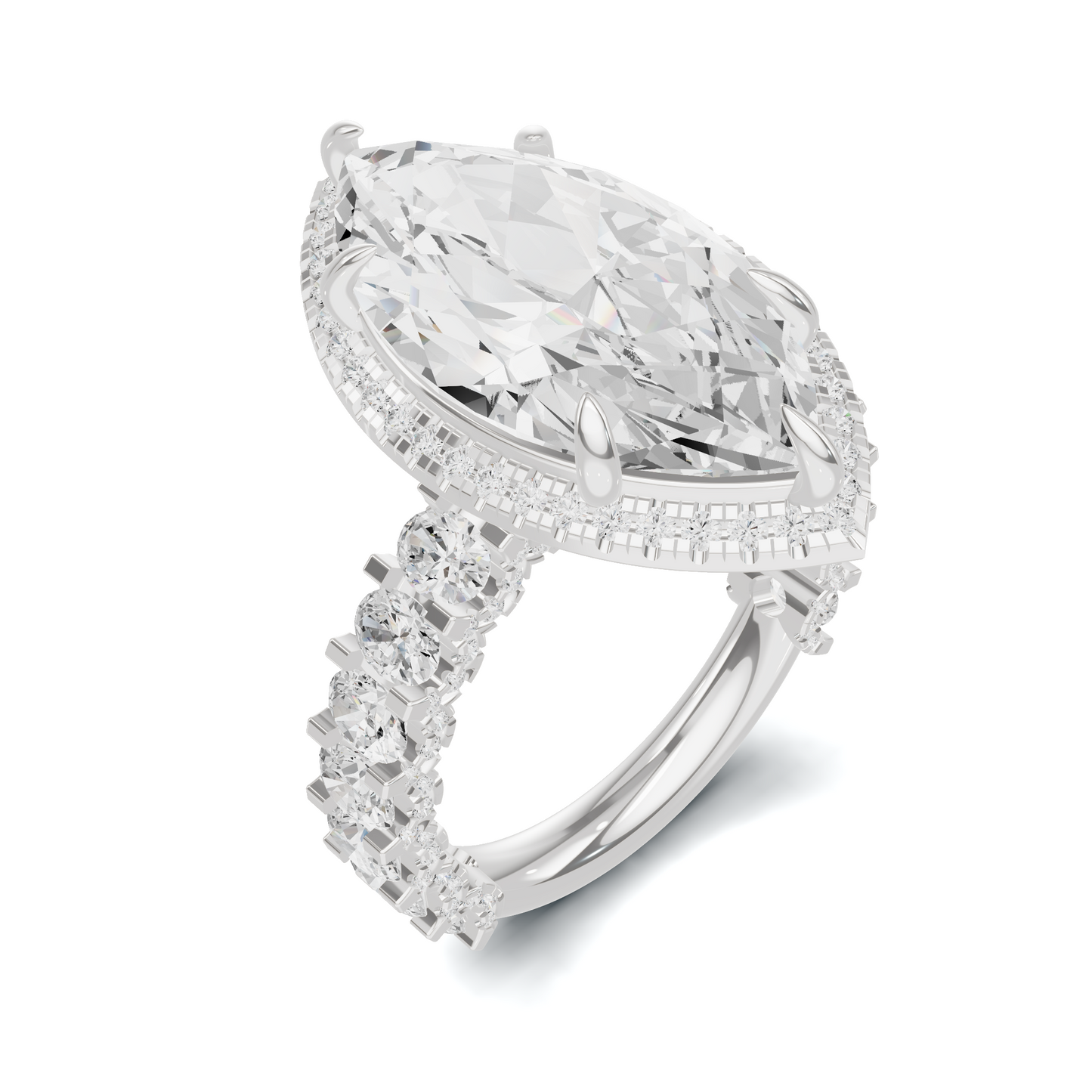Luxe Marquise Halo Ring