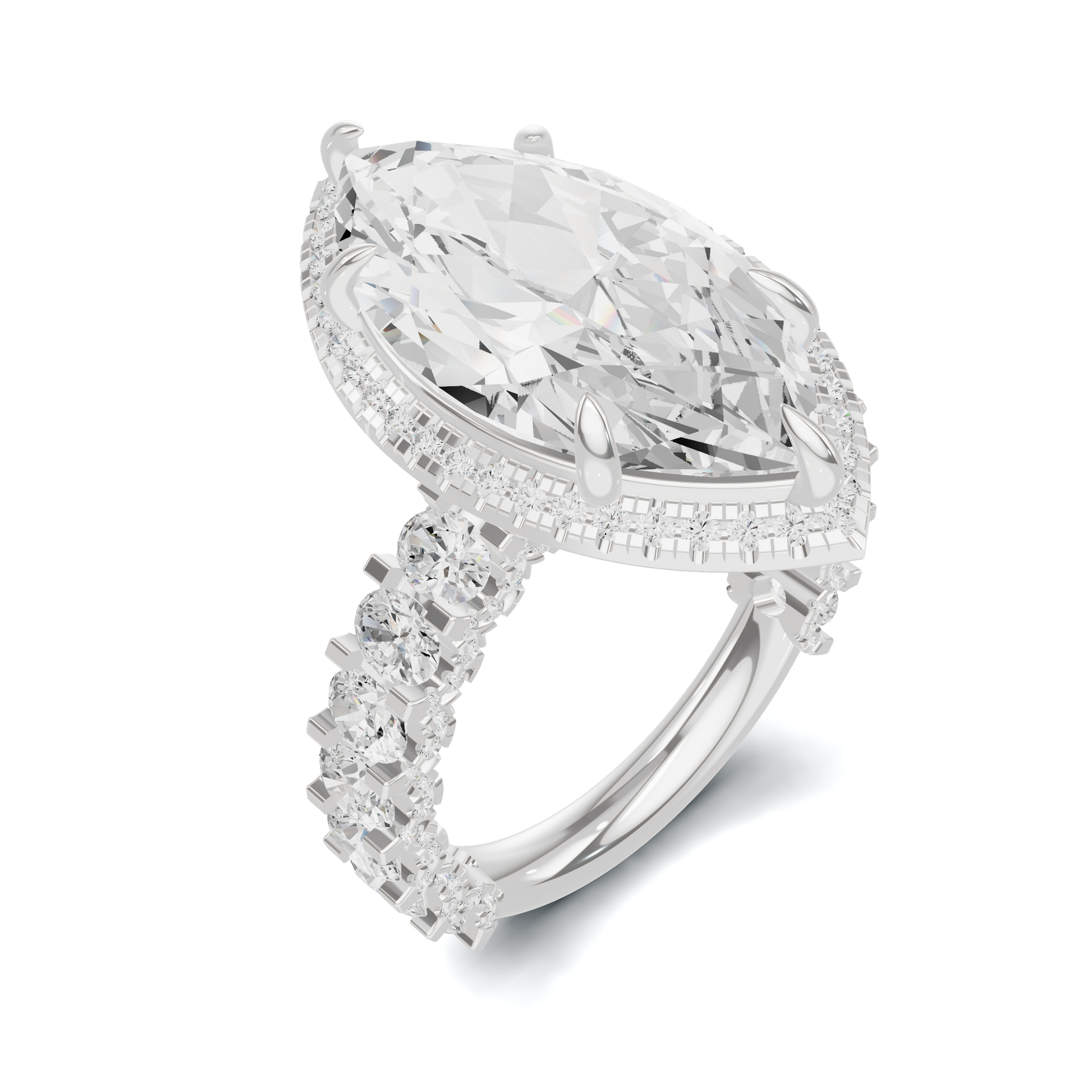 Luxe Marquise Halo Ring