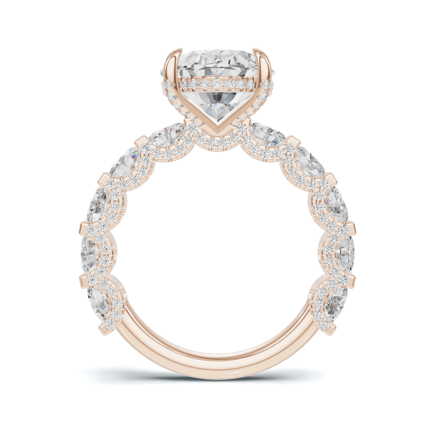 Luxe Pave Accented Gallery Ring