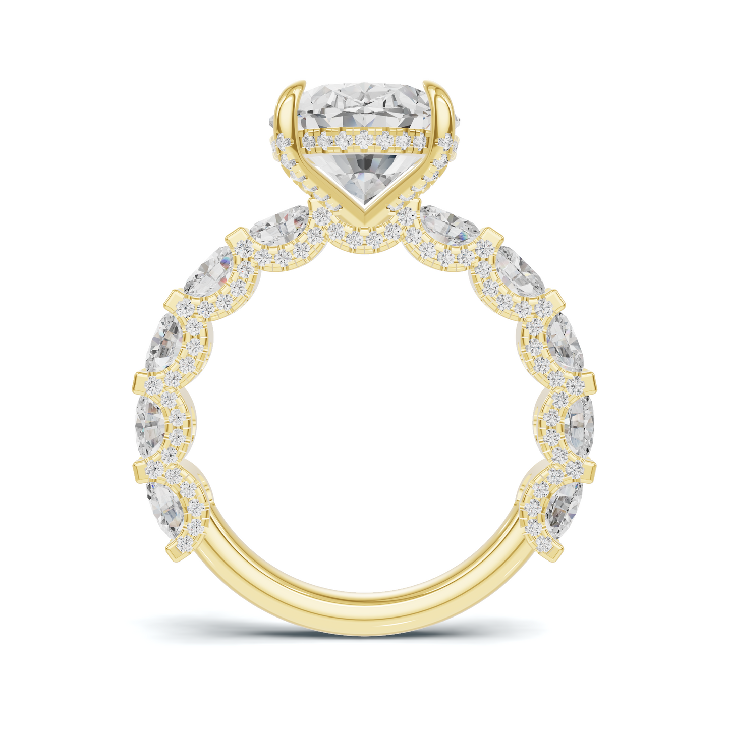 Luxe Pave Accented Gallery Ring
