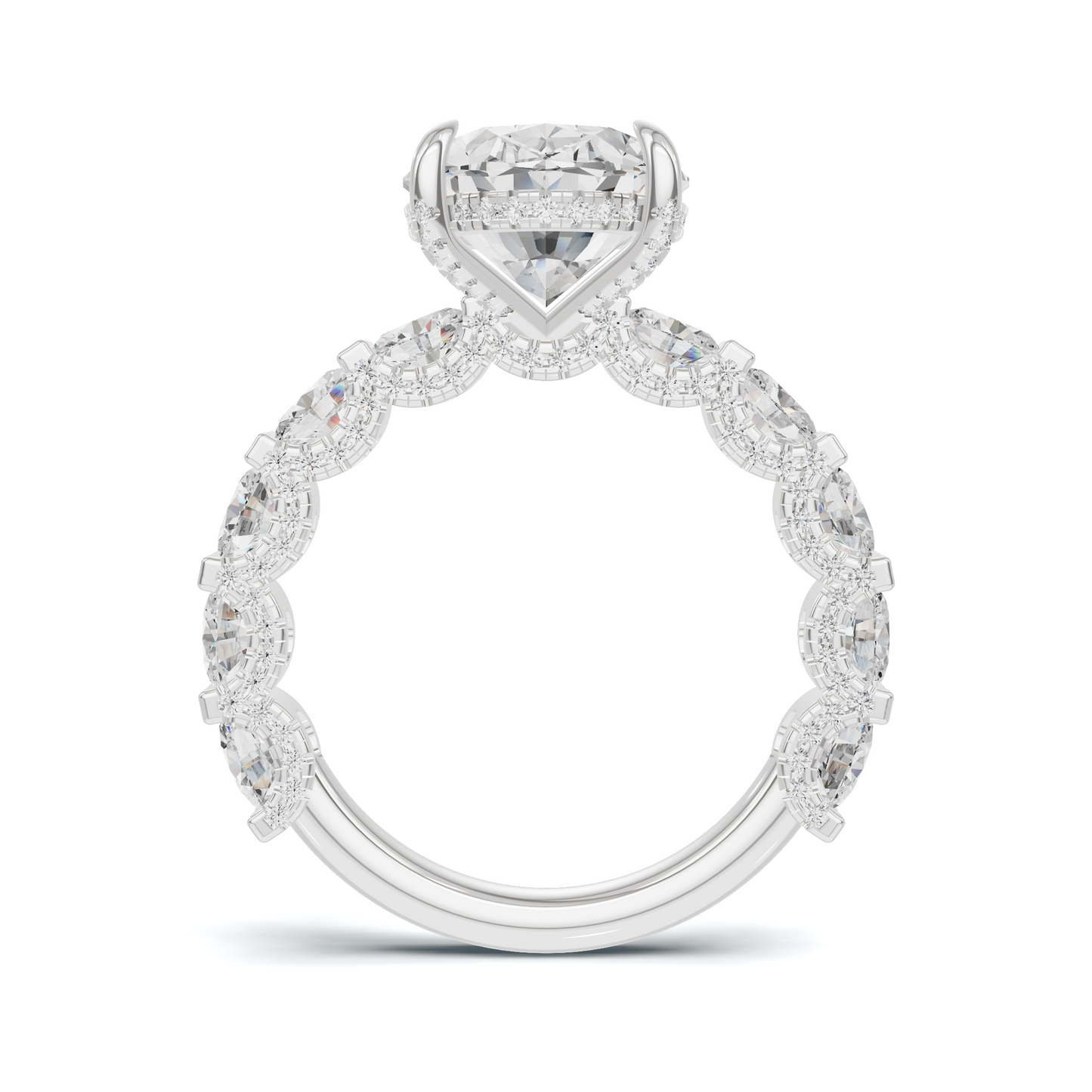 Luxe Pave Accented Gallery Ring