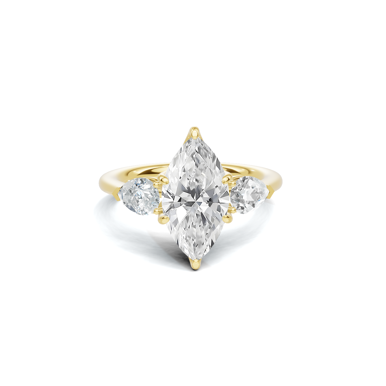 Luxe Sophisticated Three Stone Ring