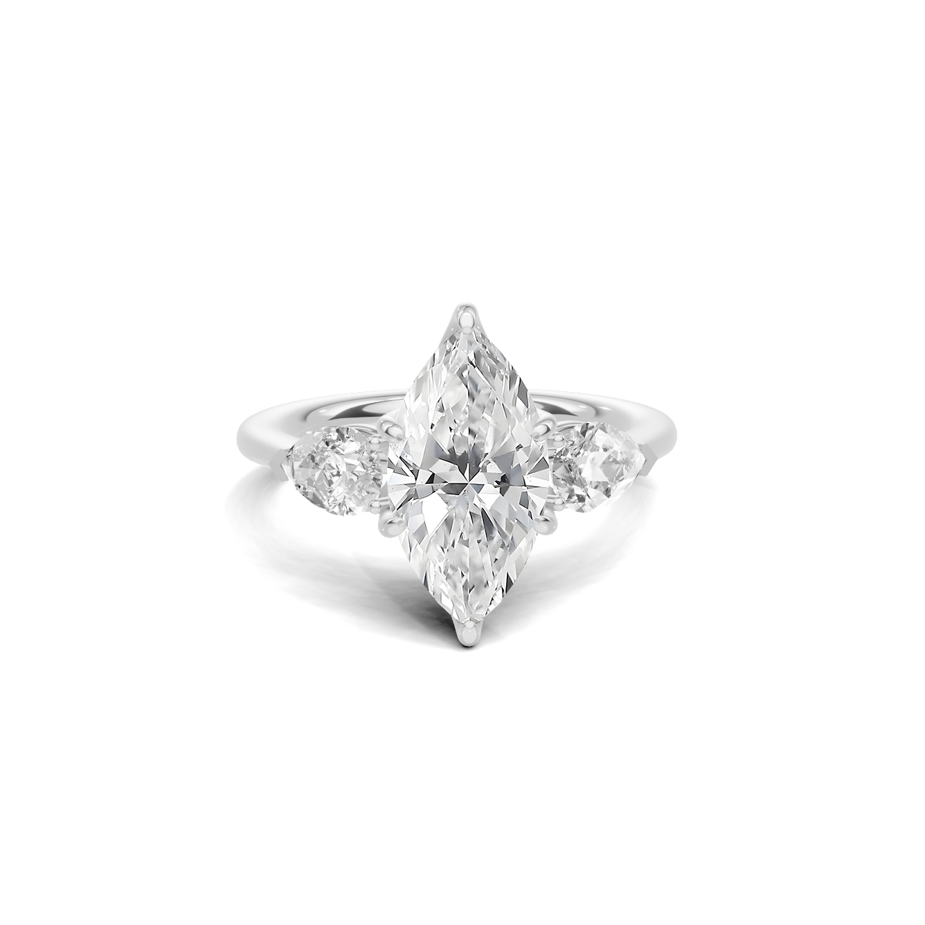 Luxe Sophisticated Three Stone Ring