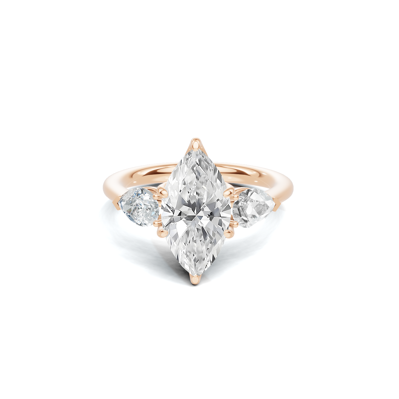 Luxe Sophisticated Three Stone Ring