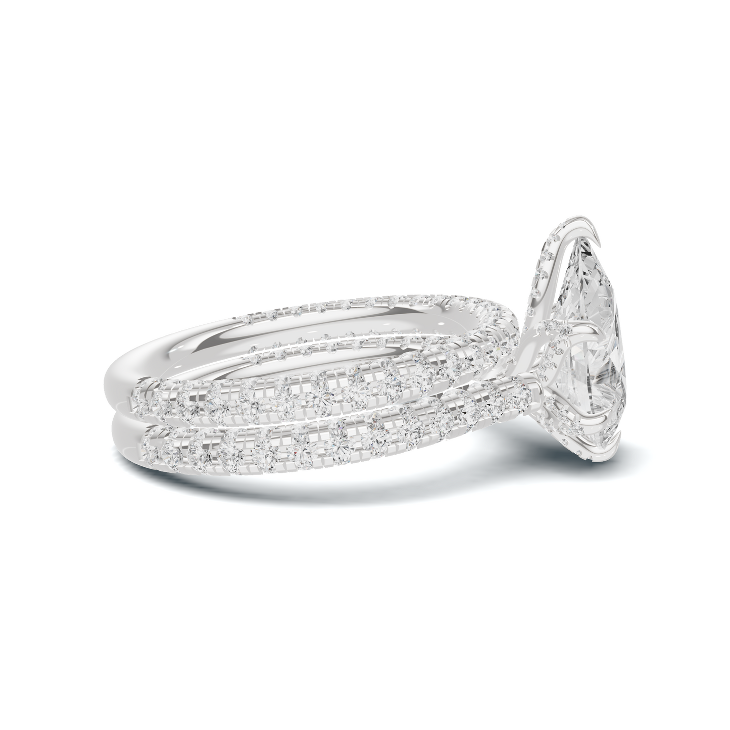 Luxe Teardrop Pave Bridal Ring