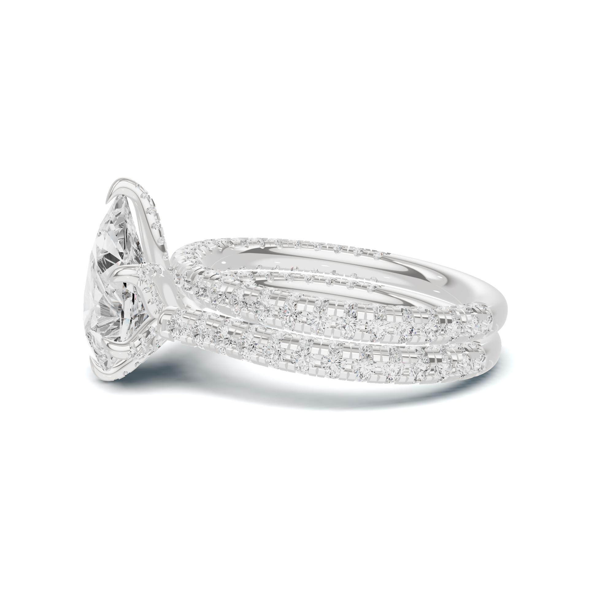 Luxe Teardrop Pave Bridal Ring