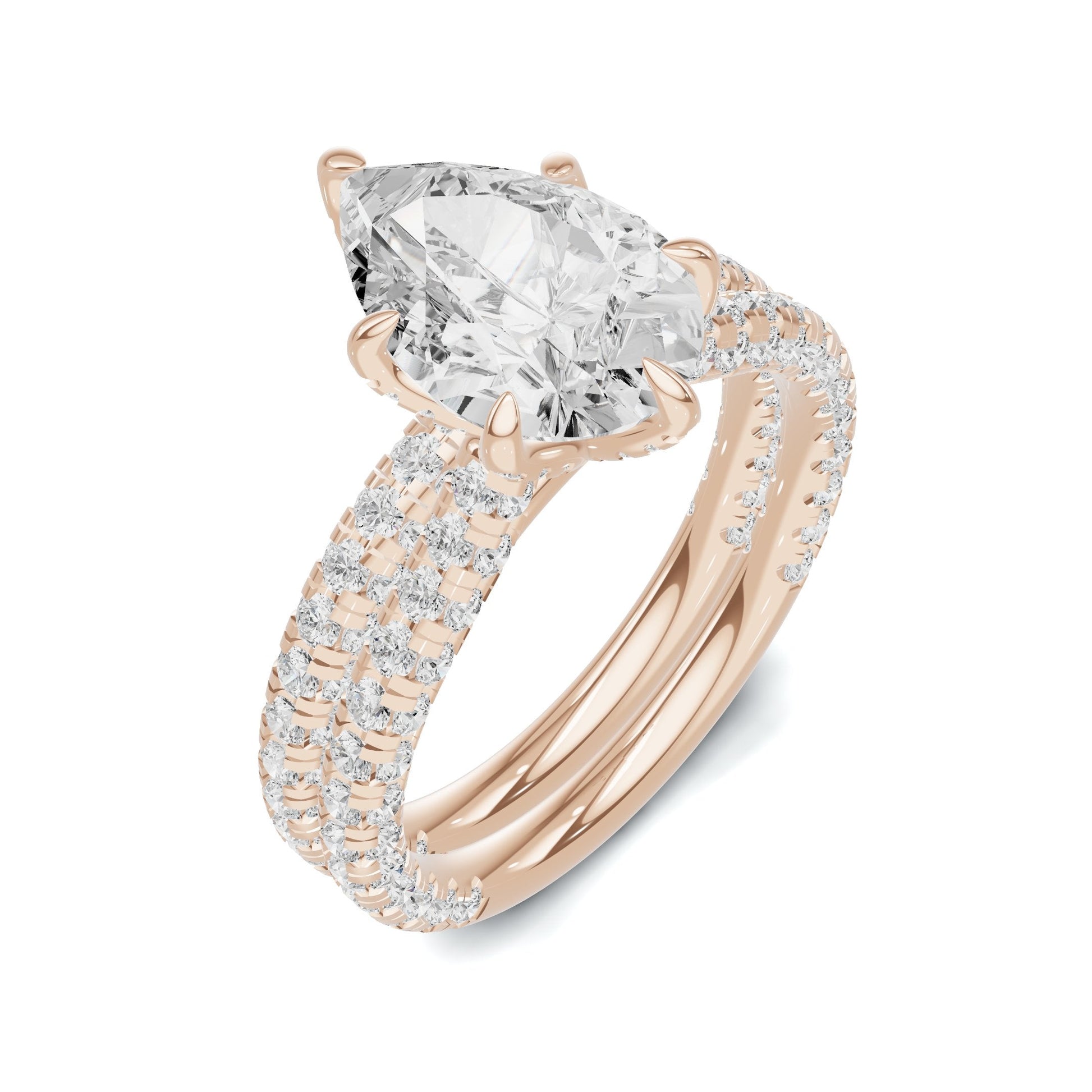 Luxe Teardrop Pave Bridal Ring