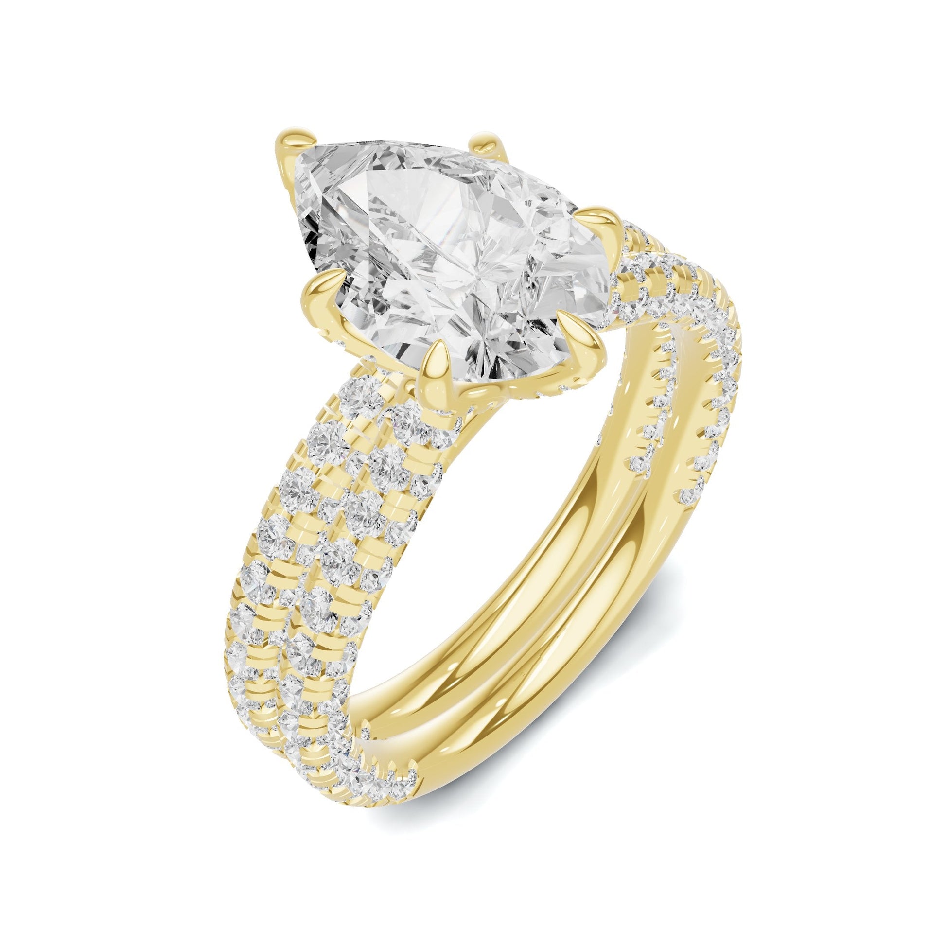 Luxe Teardrop Pave Bridal Ring