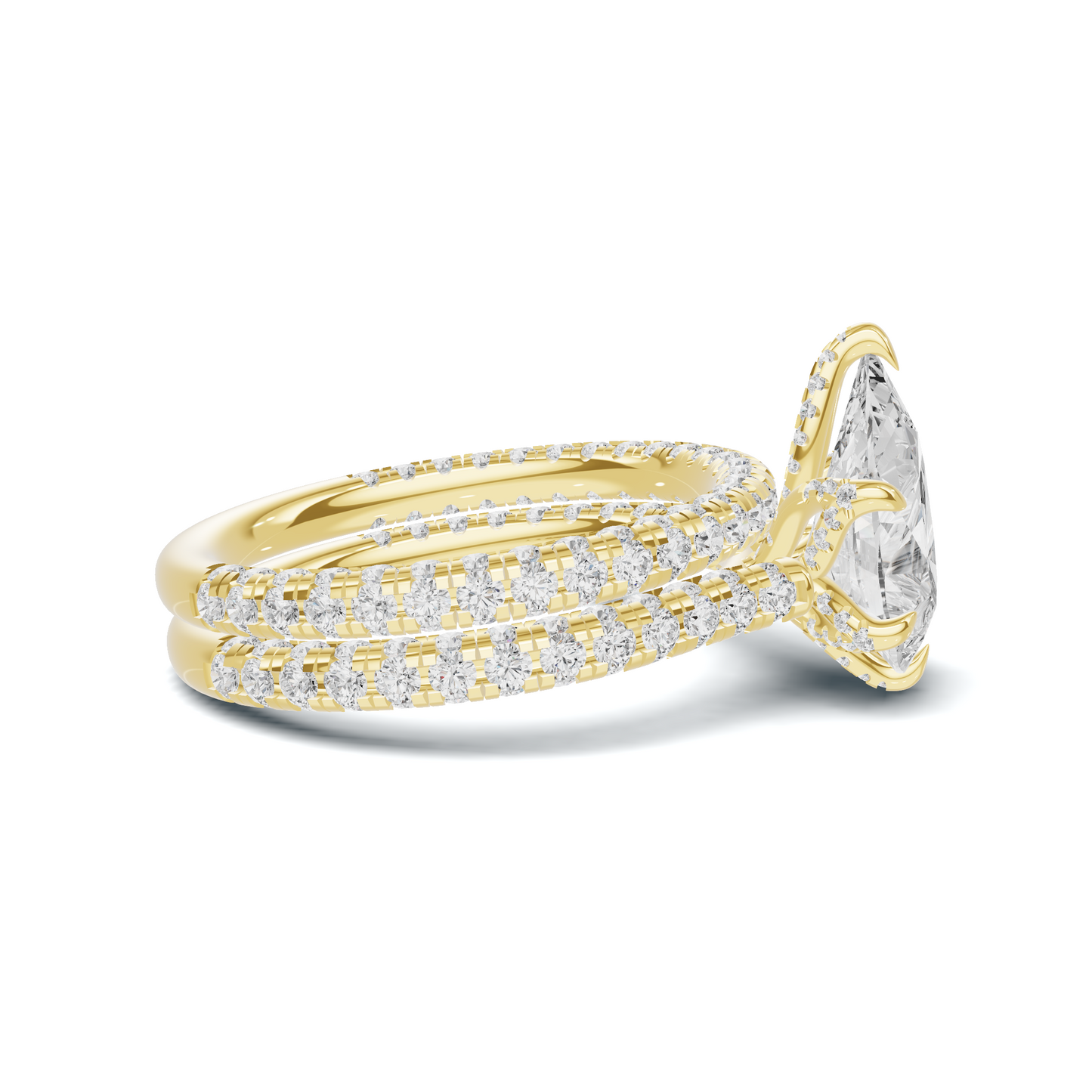 Luxe Teardrop Pave Bridal Ring