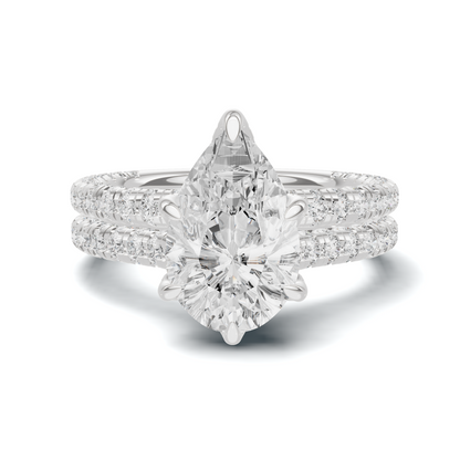 Luxe Teardrop Pave Bridal Ring