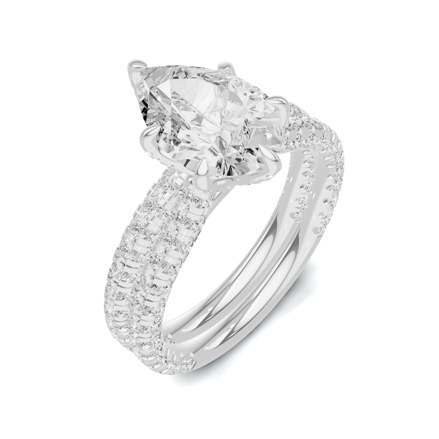 Luxe Teardrop Pave Bridal Ring