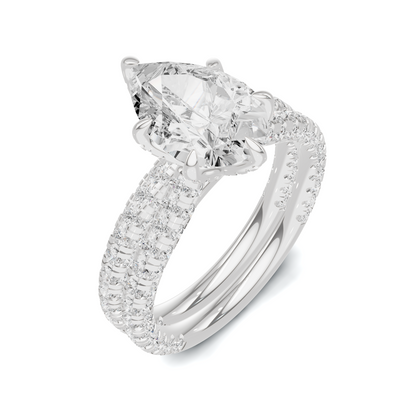 Luxe Teardrop Pave Bridal Ring
