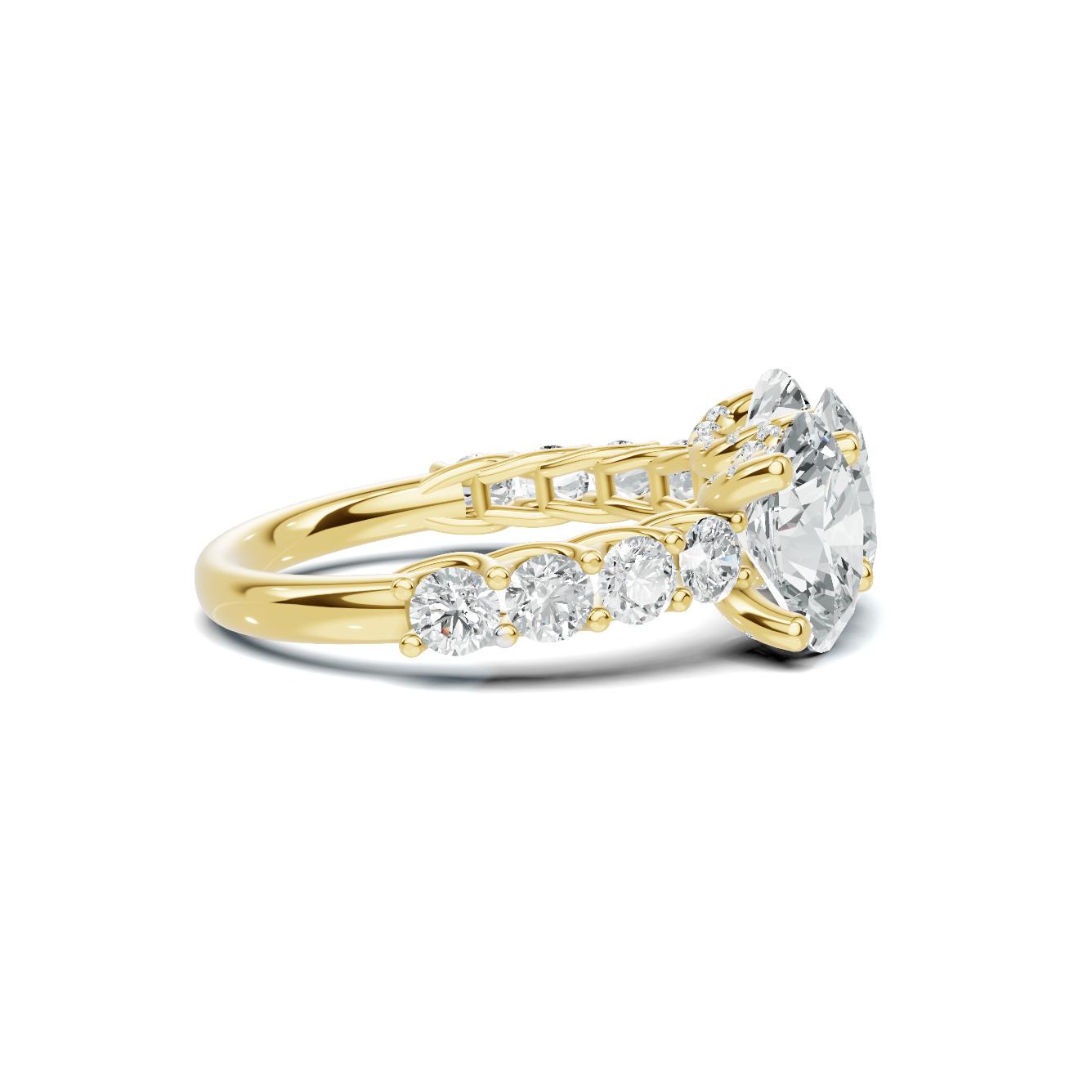 Luxe Three Stone Accented Ring