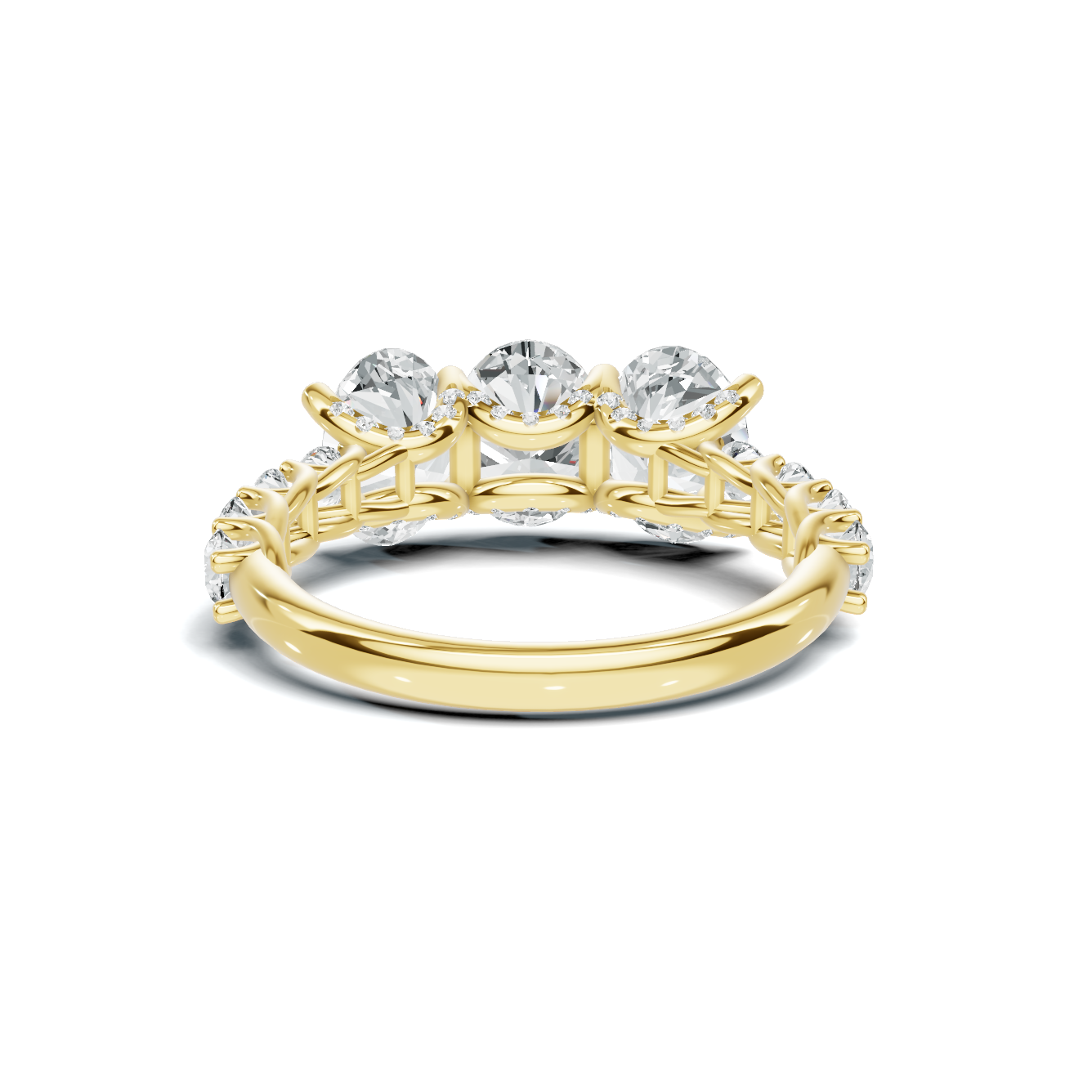 Luxe Three Stone Accented Ring