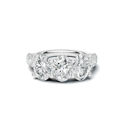 Luxe Three Stone Accented Ring