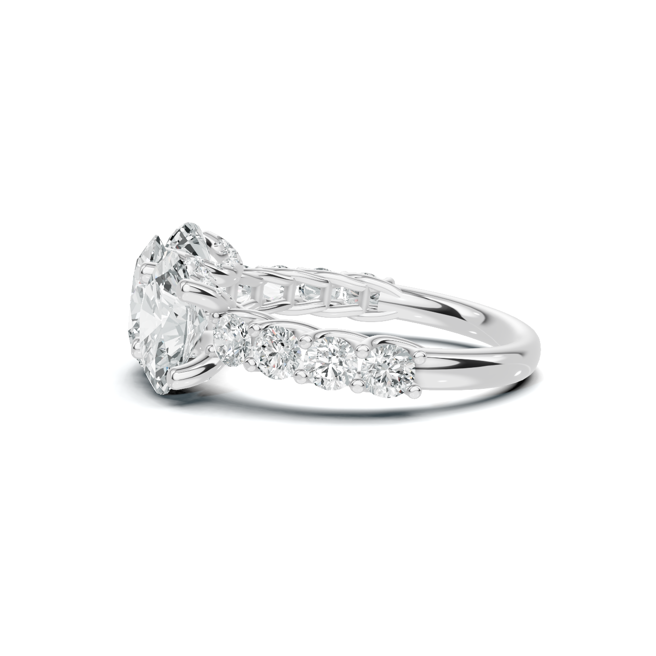 Luxe Three Stone Accented Ring