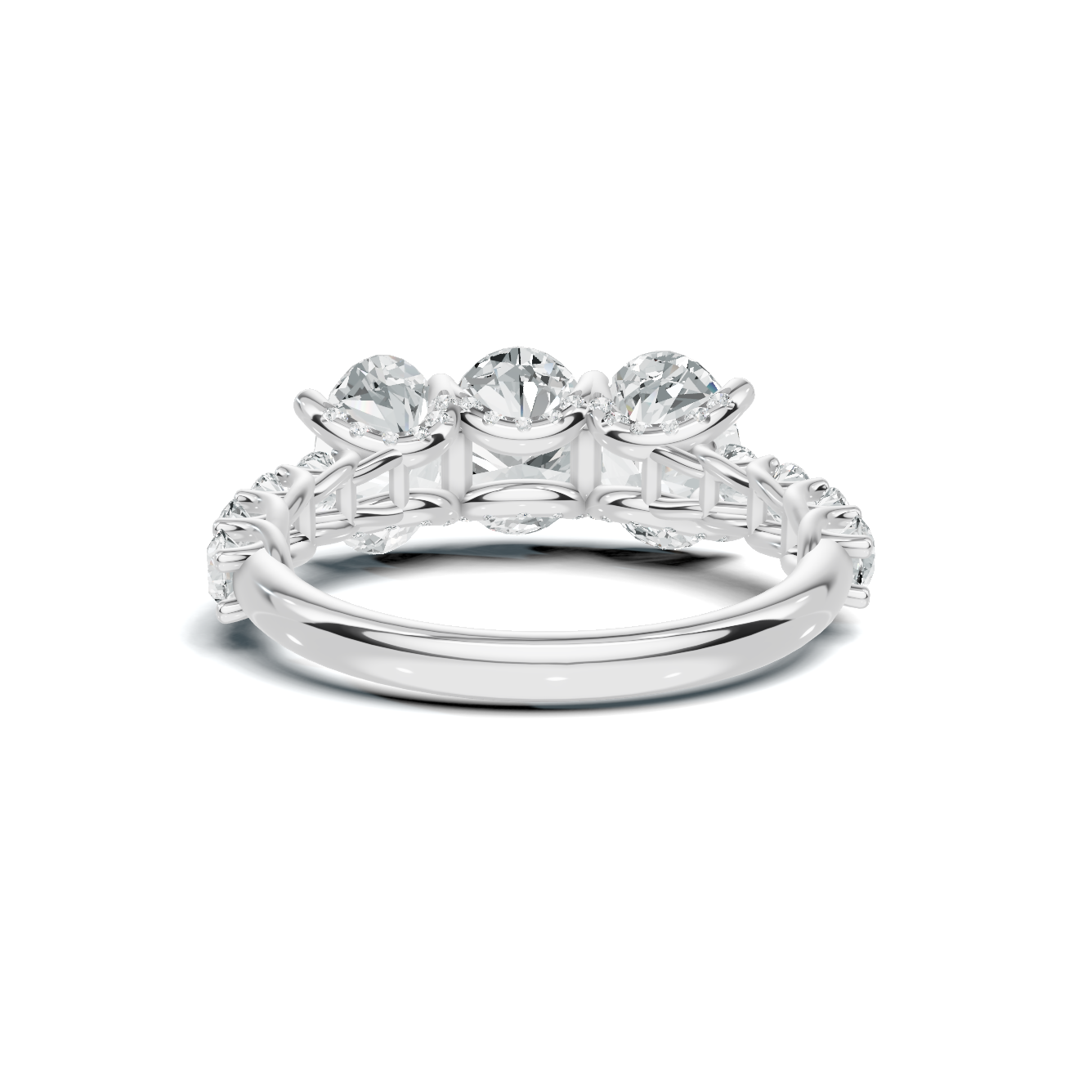 Luxe Three Stone Accented Ring