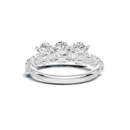 Luxe Three Stone Accented Ring