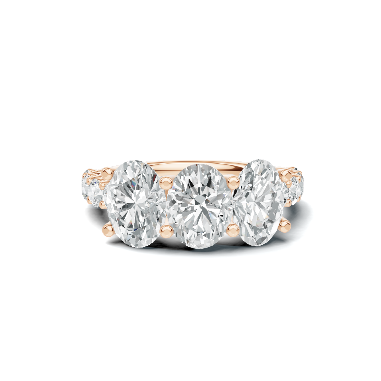 Luxe Three Stone Accented Ring