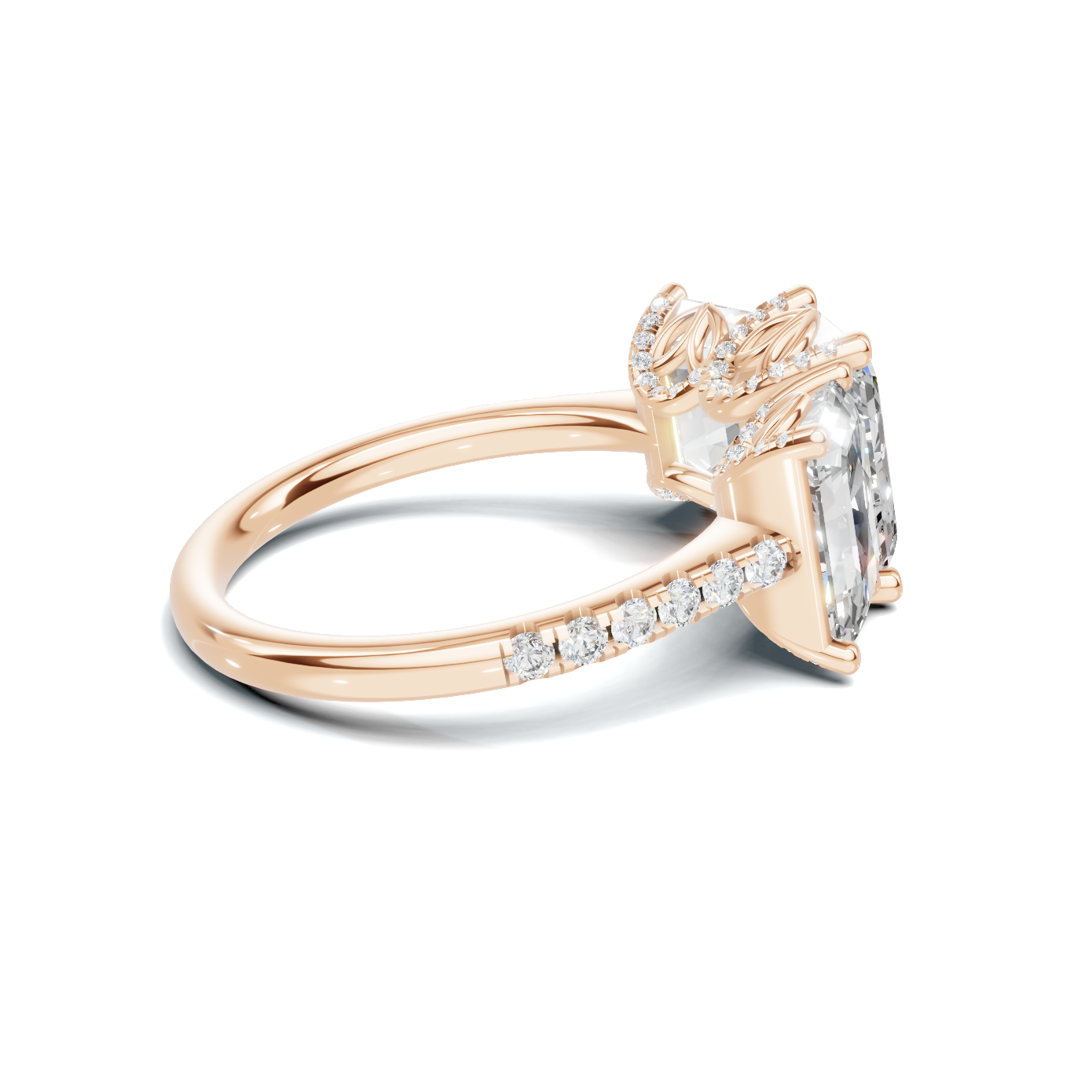 Luxe Three Stone Gallery Ring