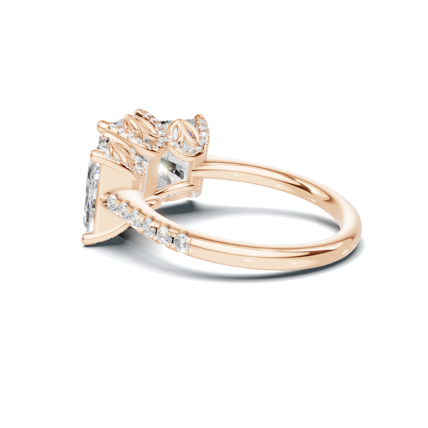 Luxe Three Stone Gallery Ring