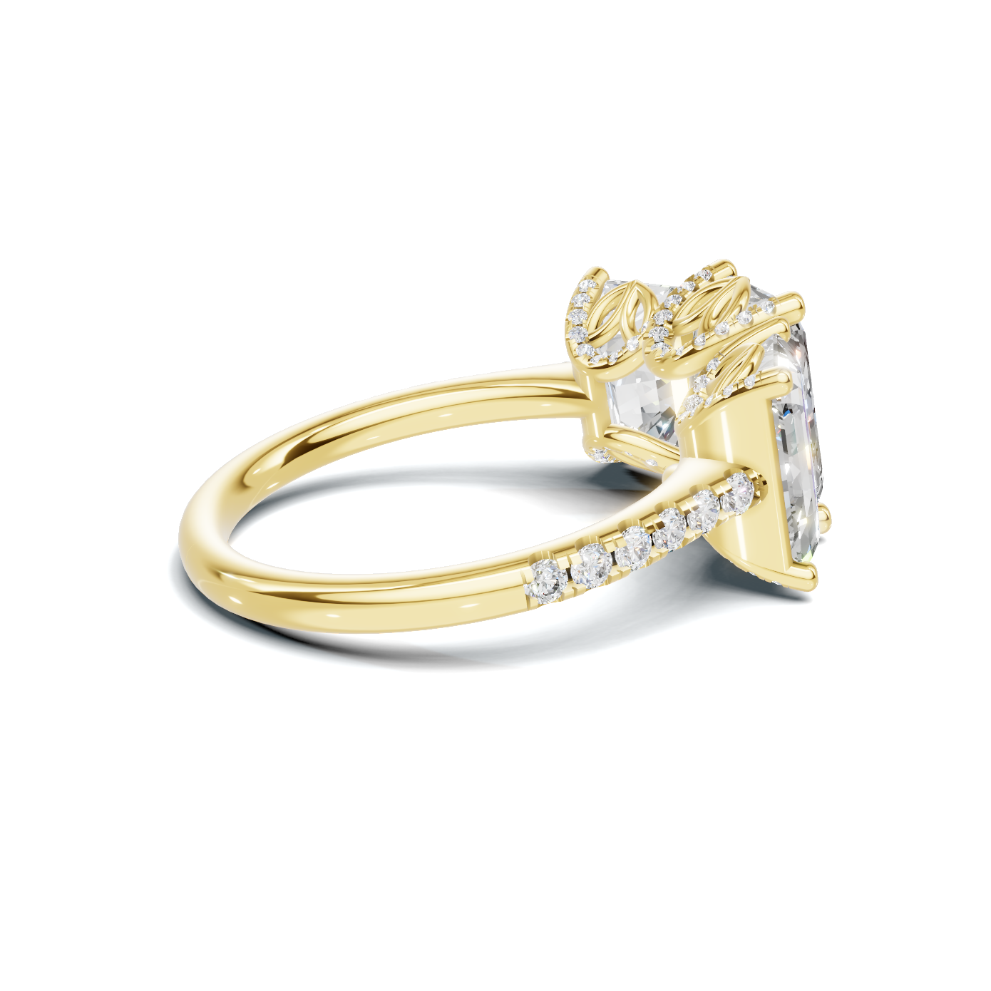 Luxe Three Stone Gallery Ring