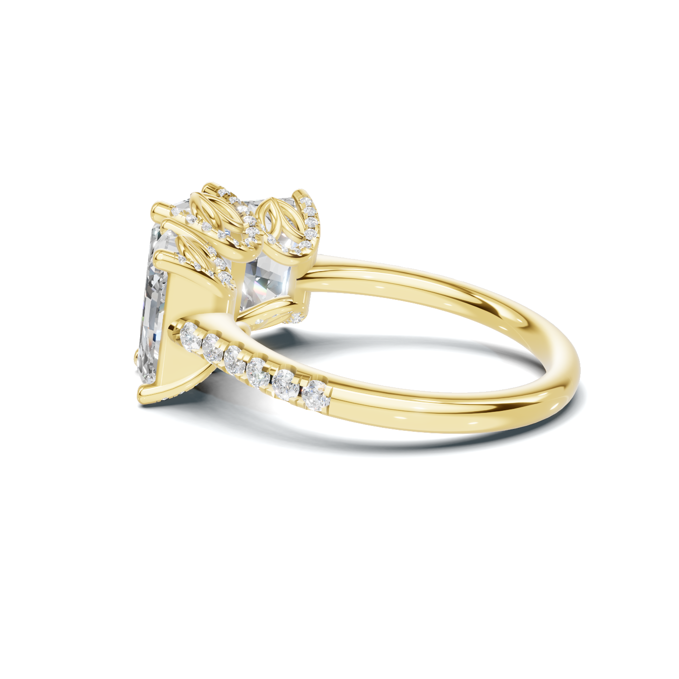 Luxe Three Stone Gallery Ring