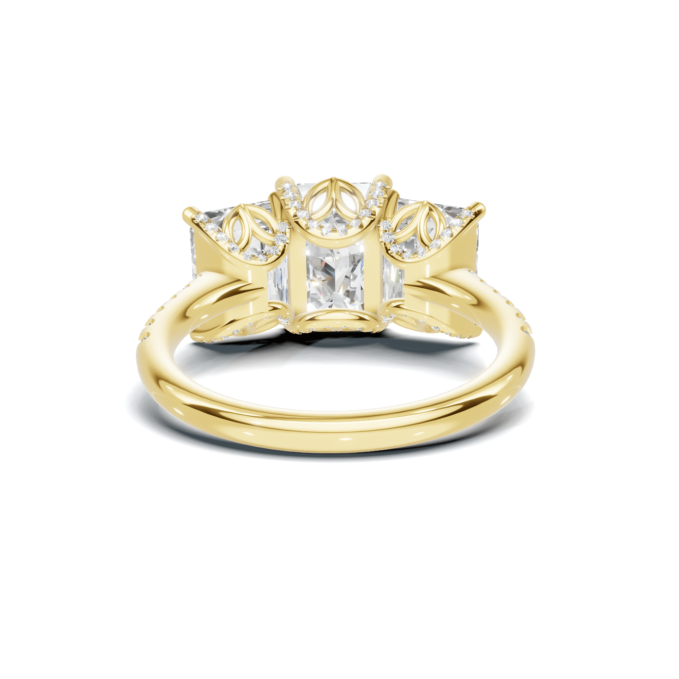 Luxe Three Stone Gallery Ring