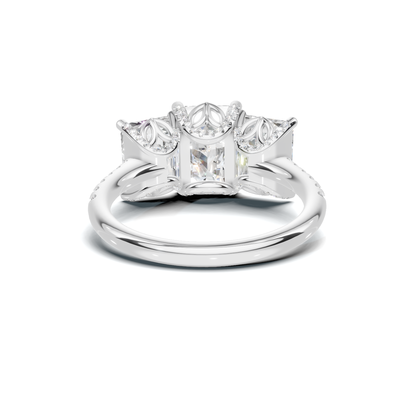 Luxe Three Stone Gallery Ring