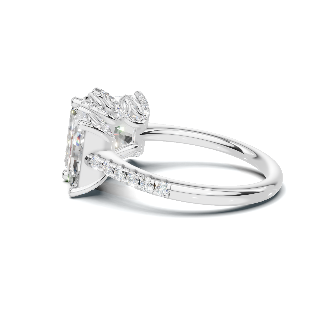 Luxe Three Stone Gallery Ring