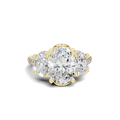 Luxe Three Stone Pave Ring