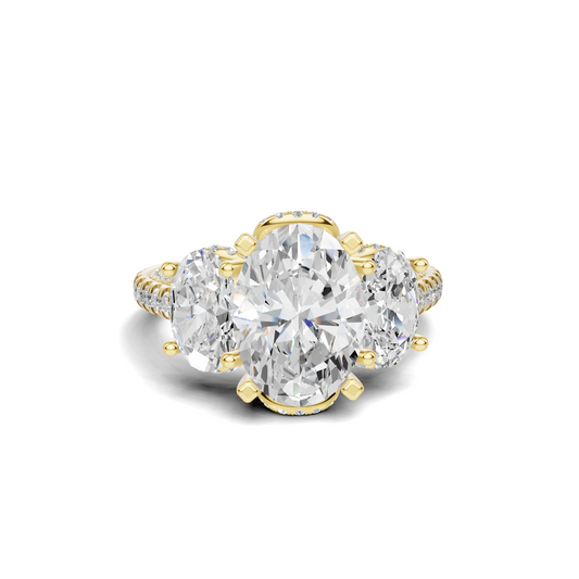Luxe Three Stone Pave Ring