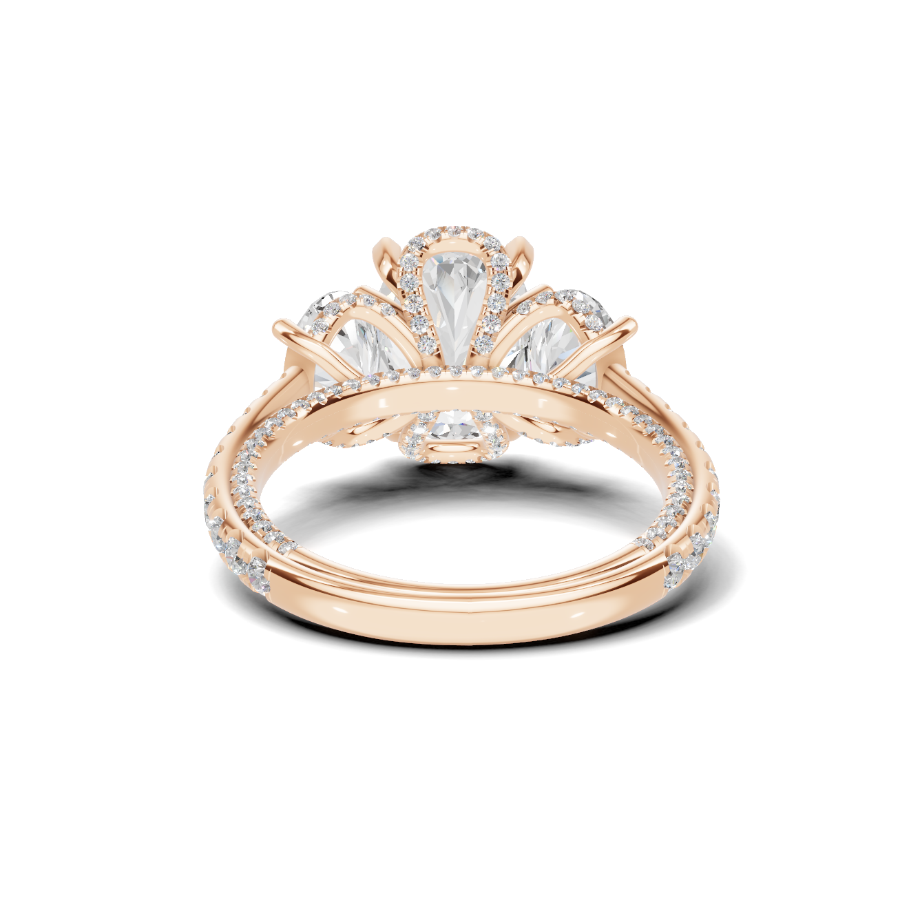 Luxe Three Stone Pave Ring
