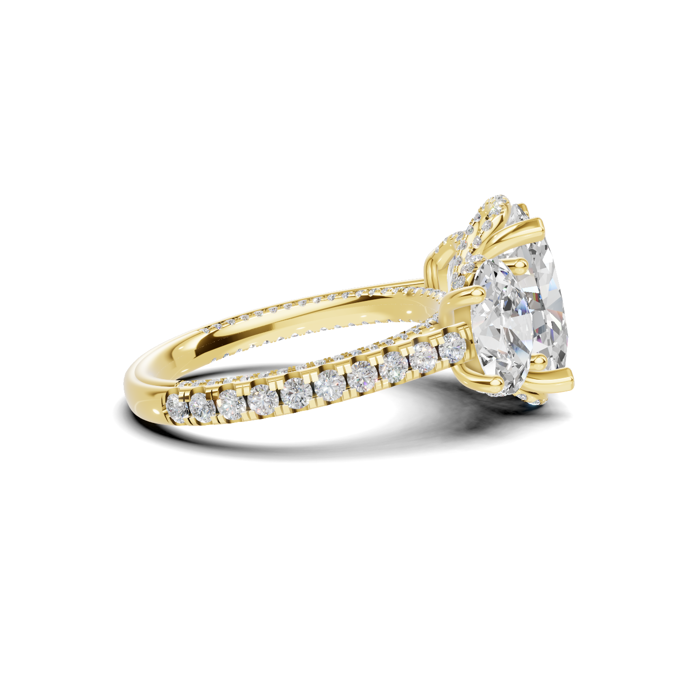 Luxe Three Stone Pave Ring