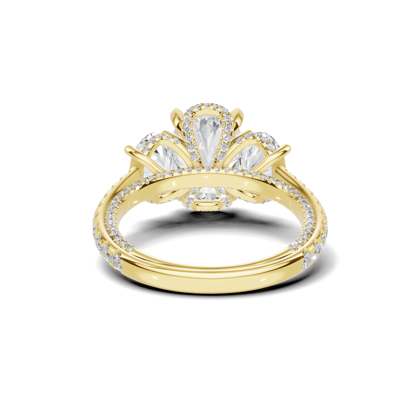 Luxe Three Stone Pave Ring