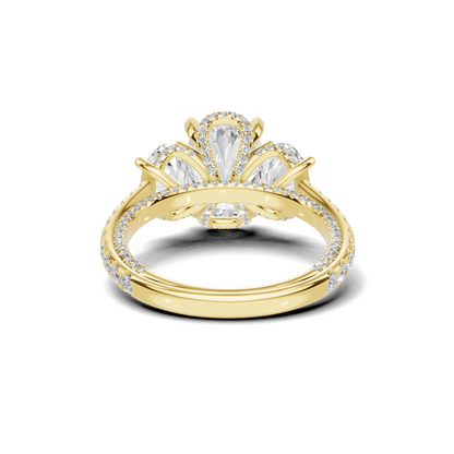Luxe Three Stone Pave Ring